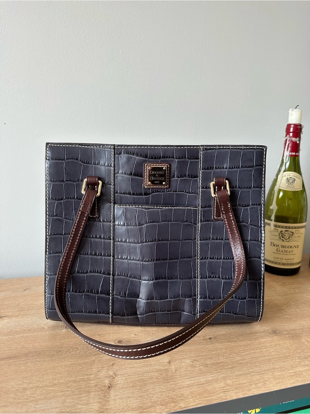 Dooney & Bourke Charlotte Croco Bag in Navy Blue